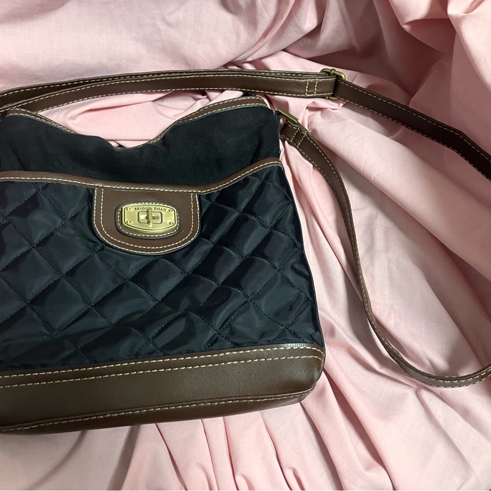 Black/Brown Quilted Crossbody Purse
